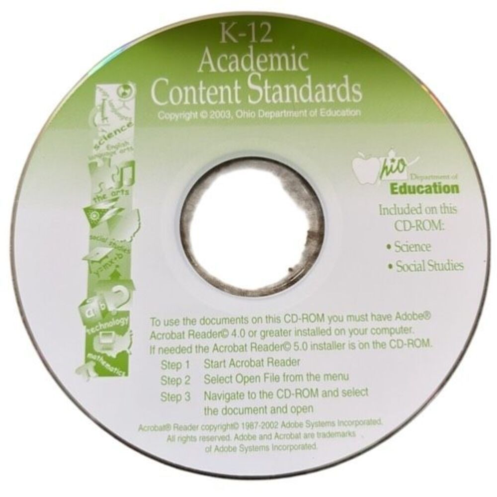 K-12 Academic Content Standards Science Social Studies CD-Rom